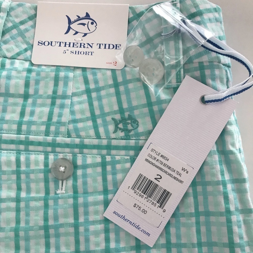 NWT Southern Tide Gingham Seersucker Leah Shorts. - Picture 6 of 9
